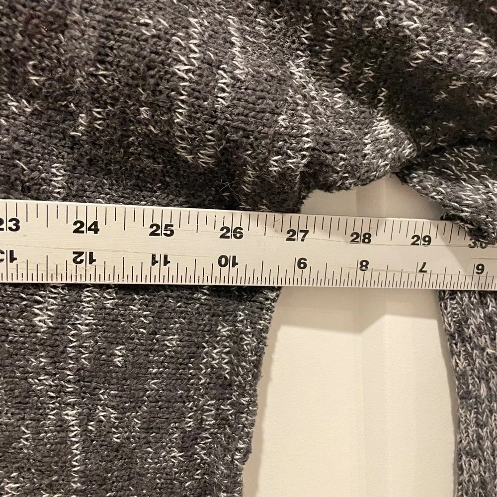 Eileen Fisher Women L Gray White Marl Knit Batwing Tunic‎ Sweater Organic Cotton - Picture 6 of 8